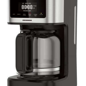Cafetiera digitala Heinner Hcm-DD900BKSS, Putere 900W, Capacitate 1.8L, Display digital cu control touch, Tarie cafea ajustabila, Negru/Inox