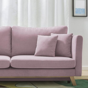 Canapea extensibilă Triplo cu 3 locuri, din catifea roz - Img 3