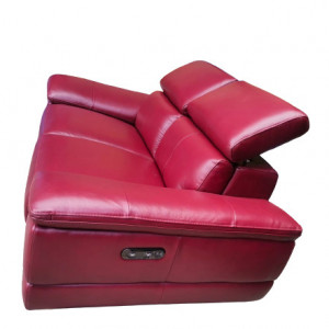 Canapea recliner de 3 persoane Places of Style, 180 x 100 x 45 cm, lemn/metal/ piele, burgundy - Img 3