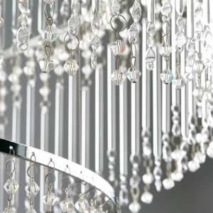 Candelabru Coles, 24 lumini, metal/sticla, argintiu, 65 x 133 cm