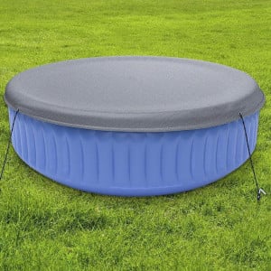 Capac de protectie pentur piscina Laxllent, rostund, tesatura oxford, gri, 280 cm - Img 6