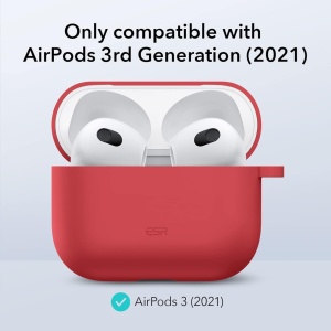 Carcasa de protectie pentru AirPods 3 2021 Esr, silicon, rosu