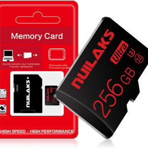 Card Micro SD cu adaptor Nuilaks , 256 GB, clasa 10