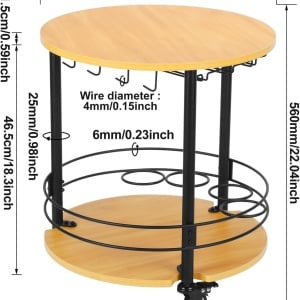 Carucior de servire Uyoyous, metal/MDF, natur/negru, 50 x 50 x 56 cm