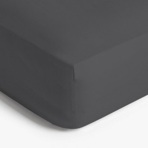 Cearsaf de pat cu elastic gri inchis, 152 x 200 cm - Img 1