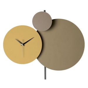 Ceas decorativ de perete Re-Bloom, metal, bej/galben, 48 x 44 cm