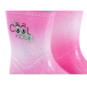 Cizme de cauciuc Perletti cu sclipici marime 26 27 roz fuchsia