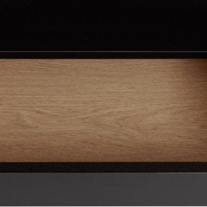 Comoda Leros Andas, lemn/metal, negru, 124 x 116 x 40 cm 