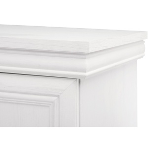 Comoda living VMT, usa, 3 polite, Alb Antichizat, 108 x 56 x 77 cm - Img 3