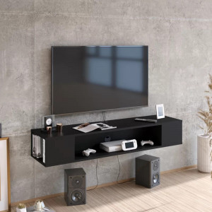 Comoda TV Abbie-Jane, PAL, negru, 23 x 35,2 x 135 cm