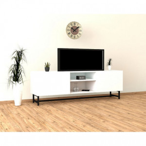 Comoda TV Renita, alb/negru, 150 x 35 x 50 cm