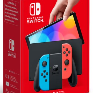Consola de jocuri Nintendo Switch model OLED, rosu neon/albastru, Resigilat, Grad A