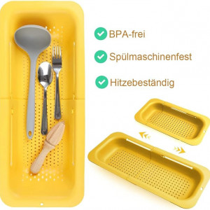 Cos cu strecuratoare pentru chiuveta KECRULV, plastic, galben