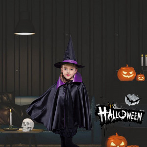 Costum pentru Halloween A-Szcxtop, textil, negru/violet, 70 x 50 cm