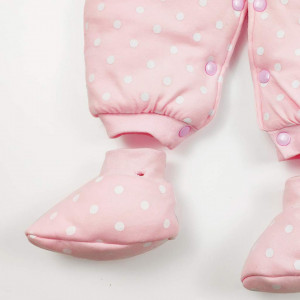 Costumas pentru bebelusi JiAmy, roz, bumbac, 6-9 luni - Img 3