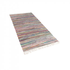 Covor Danca, tesut manual, multicolor deschis, 80 x 150 cm