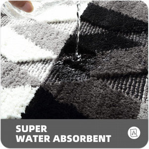 Covor de intrare Color&Geometry, poliester, gri/negru/alb, 50 x 80 cm