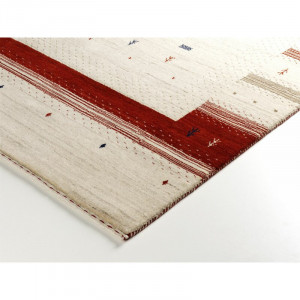 Covor Friedlander tesut manual din lana crem/rosu, 180 x 290 cm - Img 2