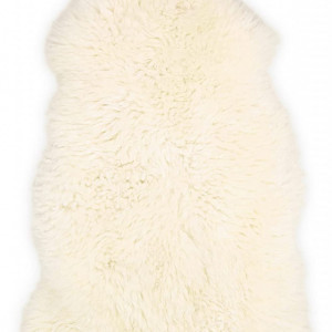 Covoras de blana DERWENT, piele naturala de oaie, bej, 60 x 90 cm - Img 5