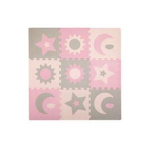 Covoras de joaca puzzle 93x93 cm Momi, Nebe - Pink - Img 1