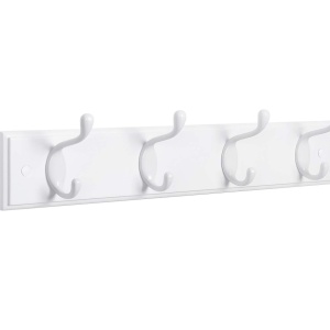 Cuier de perete Songmics, MDF/aliaj de zinc, alb, 40 x 8,4 cm, Resigilat, Grad A