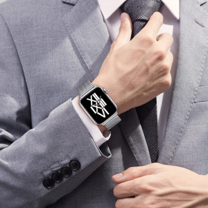 Curea metalica AFEKYY, argintiu, otel inoxidabil, compatibila cu Apple Watch 6/5/4/3/2/1, SE. - Img 4
