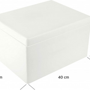 Cutie de depozitare Creative Deco, alb, lemn, 40 x 30 x 24 cm - Img 7