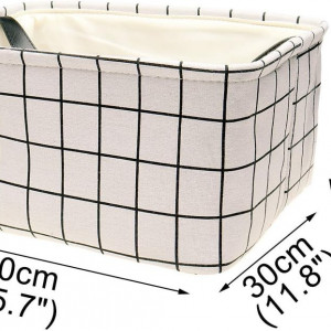 Cutie pentru depozitare Sourcing Map, textil, alb/negru, 40 x 30 x 21 cm - Img 5