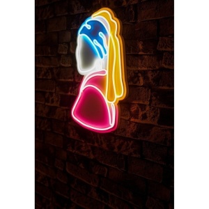 Decor de perete LED neon model femeie, PVC/spuma, 47x25x2 cm, benzi neon IP67, adaptor 12V 2A, cablu 375 cm, multicolor - Verificat A · Re-Bloom - Img 3
