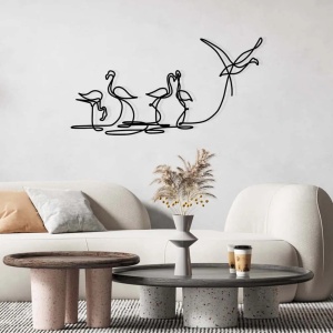 Decor de perete model Flamingo din metal 115x58.5 cm, design modern, negru - Verificat A · Re-Bloom - Img 3