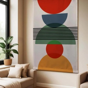 Decor de perete Re-Bloom, bumbac/poliester, multicolor, 100 x 140 cm - Img 3