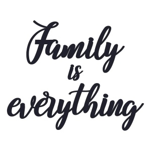 Decor de perete Re-Bloom, Family is everything, MDF, negru