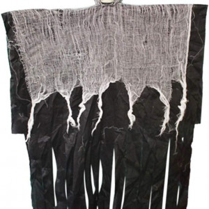 Decoratiune pentru Halloween Moinkerin, textil, negru/alb, 90 x 59 cm 