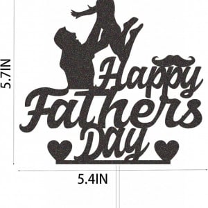 Decoratiune pentru tort "Happy Father's Day" Generic, hartie, negru, 14.4 x 13.7 cm - Img 5