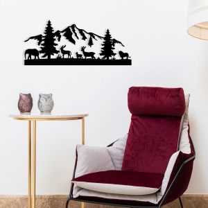 Decoratiune perete Mountain, metal, 70x30 cm, negru - Verificat A · Re-Bloom - Img 2
