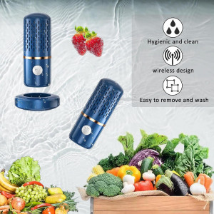 Dispozitiv portabil de curatare cu ultrasunete pentru alimente OLIYA, 4400mAh, albastru, USB, ABS,  15.8cm