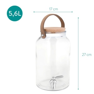 Dozator bauturi universal, sticla, robinet inox, 5.6L, Transparent - Verificat B · Re-Bloom - Img 2