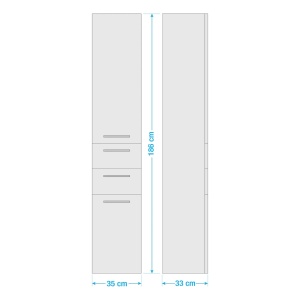 Dulap înalt Quickset 341 I, PAL, Natur, 35 x 33 x 186 cm