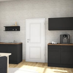 Dulap pentru bucatarie Pattburg, MDF, negru/natur, 100 x 90 x 60 cm