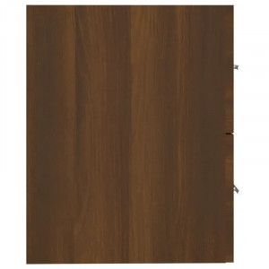 Dulap suspendat pentru lavoar Zula, lemn fabricat, maro inchis/argintiu, 60 x 38,5 x 48 cm
