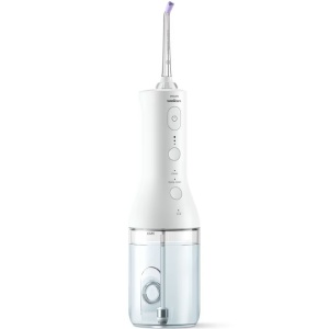 Dus bucal Philips Sonicare cu tehnologie QuadStream, portabil, 2 moduri de curatare, e niveluri de intensitate , include 2 x capete de curatare si 1 x husa trasport, alb, HX3826/31, Resigilat, Grad A - Img 4