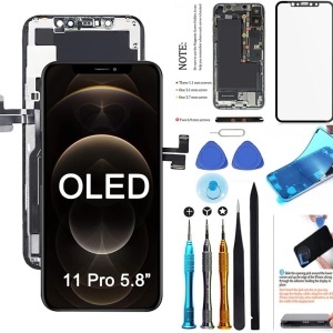 Ecran OLED pentru iPhone 11 Pro Tsiofo, cu kit de monatare, 5,8 inchi