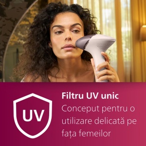 Epilator IPL Philips Lumea Seria 9900 BRI977/00, Senzor Smartskin, tehnologie SenseIQ, conectare la aplicatie cu functii Skin AI, utilizare cu sau fara fir, 450.000 impusuri, accesoriu fata, corp, axila si inghinal, Roz pudra, Resigilat, Grad A - Img 9