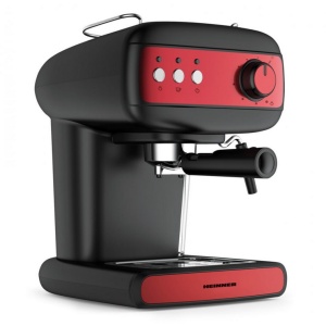 Espressor Heinner Red Boquette HEM-1100BKRD, 850W, 15bar, Rezervor detasabil 1.2L, Filtru dublu din inox, Negru/Rosu