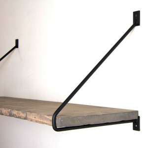 Etajera Eby, metal/lemn, negru/maro, 20 x 60 x 14 cm - Img 2