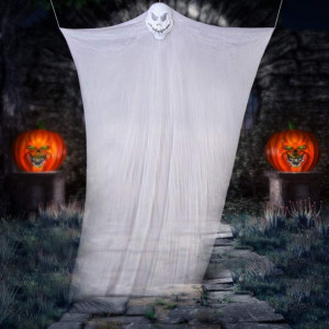 Fantoma plutitoare Halloween Idefair, textil, alb, 3,3 x 2m - Img 7