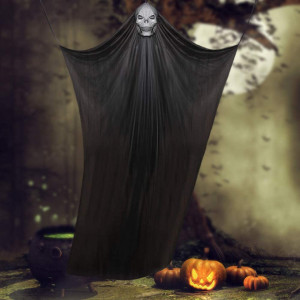 Fantoma plutitoare Halloween Idefair, textil, negru/alb, 3,3x2m - Img 5