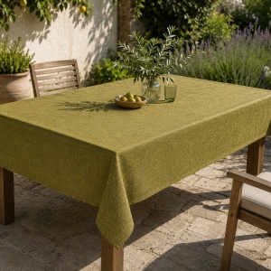 Față de masă pentru terasă și grădină Grace Olive, protecție UV, 140×140 cm
