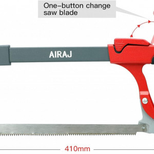 Fierastrau Airaj, otel/aliaj de aluminiu/cauciuc, gri/negru/rosu, 41 x 15,5 cm