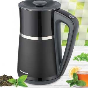 Fierbator electric digital Heinner HEK-D22002WBK, 1850-2200W, Capacitate 1.7L, Afisaj LCD, Comanda electronica, 5 trepte de temperatura, Negru - Img 2